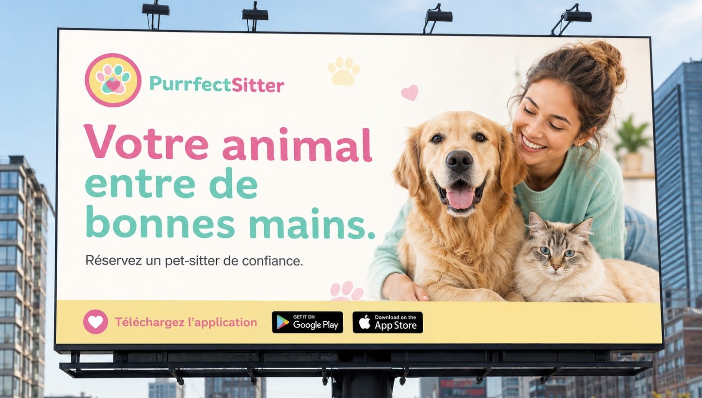 Affichage publicitaire PurrfectSitter